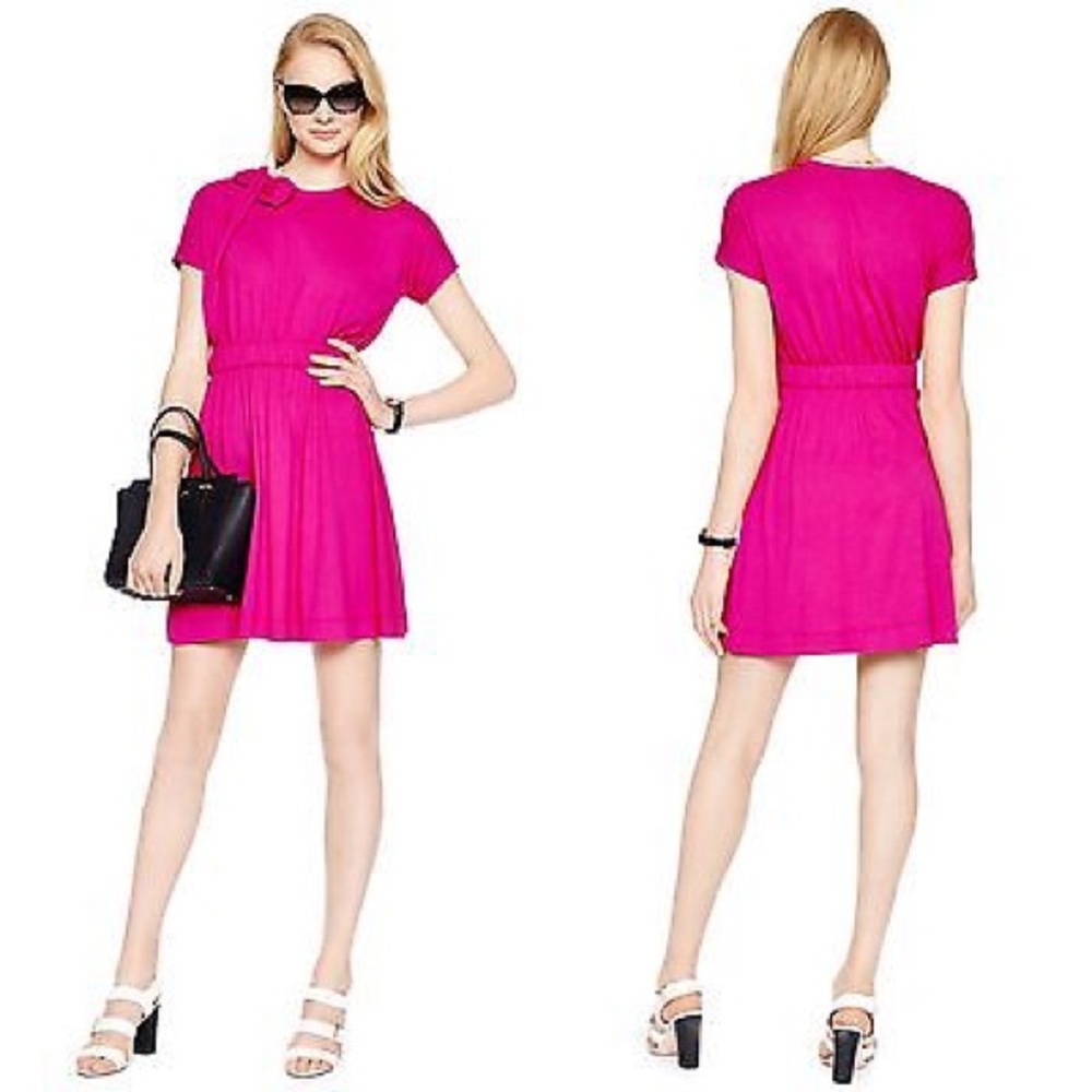 Draped Cotton Jersey Bow Dress M